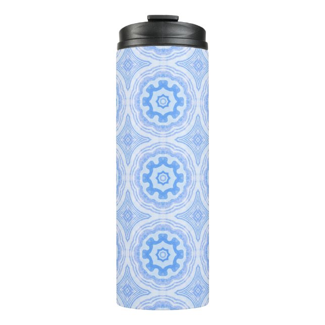 Garrafa Térmica Padrão Kaleidoscópio Azul (Frente)