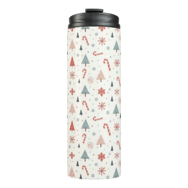 Garrafa Térmica Padrão Kawaii Snowflakes (Frente)