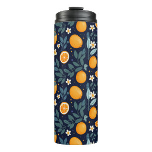 Garrafa Térmica Padrão Laranja e Delícia Floral