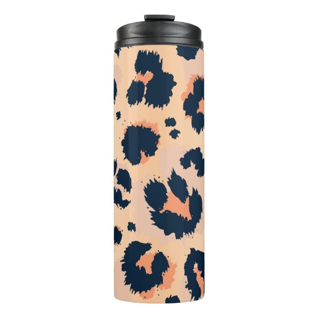 Garrafa Térmica Padrão Leopardo: Design engraçado sem carne (Frente)