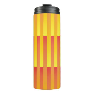 Garrafa Térmica Padrão Listrado Laranja Amarelo