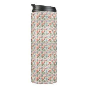 Garrafa Térmica Padrão Moderno de Flor de Cores de Água