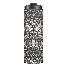 Garrafa Térmica Padrão monocromático gótico