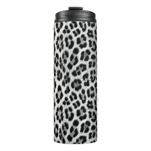 Garrafa Térmica Padrão monocromático preto e branco, leopardo