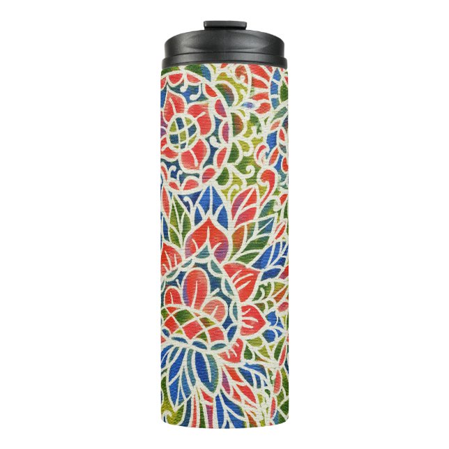 Garrafa Térmica Padrão Multicolor Paisley Impressão Batik (Frente)