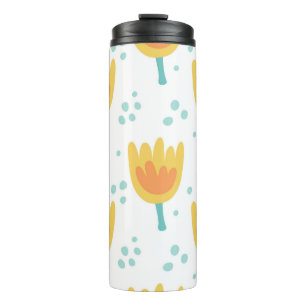 Garrafa Térmica Padrão perfeito de vinhetas, padrão de flores fofi