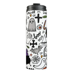 Garrafa Térmica Padrão perfeito do Halloween. Plano de fundo da V