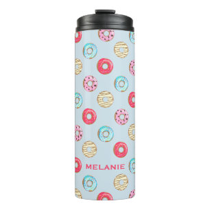 Garrafa Térmica Padrão Personalizado de Donut Glasé Fofinho