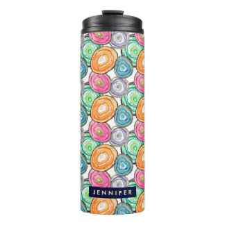 Garrafa Térmica Padrão personalizado de geodo rosa laranja verde f