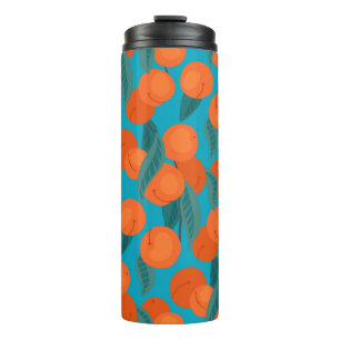 Garrafa Térmica Padrão plano sem costura com pêssegos em ramos