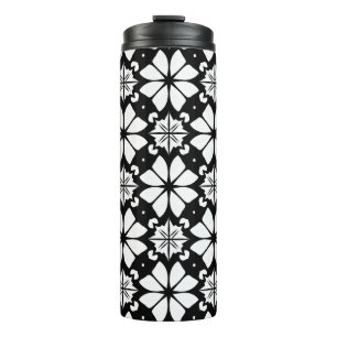 Garrafa Térmica Padrão preto e branco