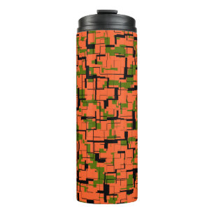 Garrafa Térmica Padrão Preto Laranja Verde da Camo Digital