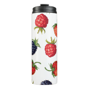 Garrafa Térmica Padrão Realista de Berries Delicioso Sem Olhos