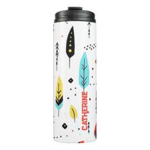 GARRAFA TÉRMICA PADRÃO RETRO BOHO MODERNO DE COR COLORIDA
