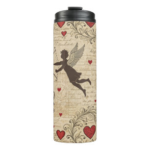 Garrafa Térmica Padrão Romântico de Cupido Vintage (6)