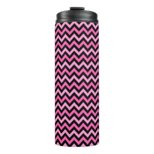 Garrafa Térmica Padrão Rosa Chevron de Conscientização do Câncer d