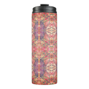 Garrafa Térmica Padrão rosa e púrpura