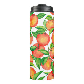Garrafa Térmica Padrão sem costura com fruta de tangerina e