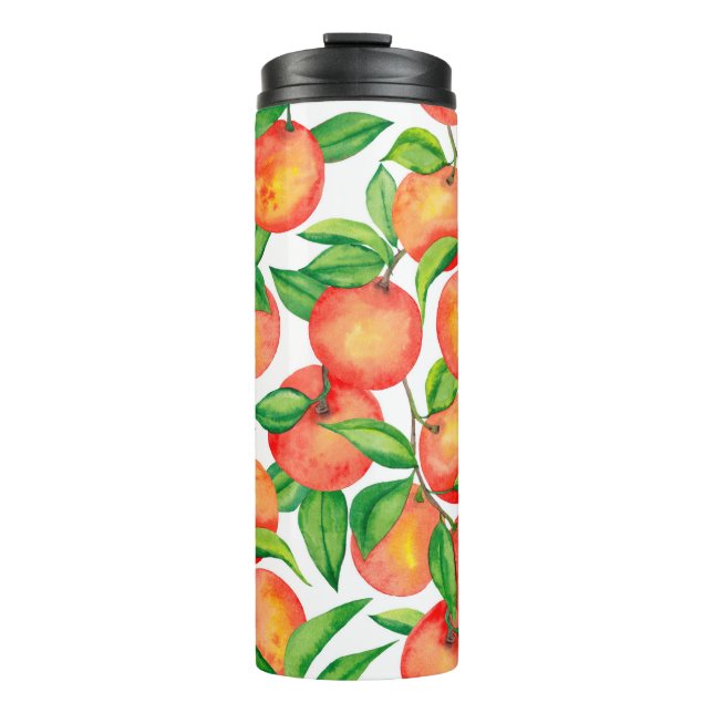 Garrafa Térmica Padrão sem costura com fruta de tangerina e (Frente)