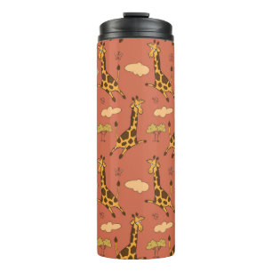 Garrafa Térmica Padrão sem costura com girafas