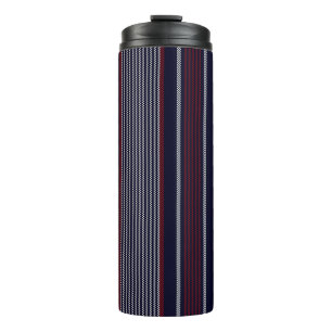 Garrafa Térmica Padrão sem costura de faixa texturizada com azul-m