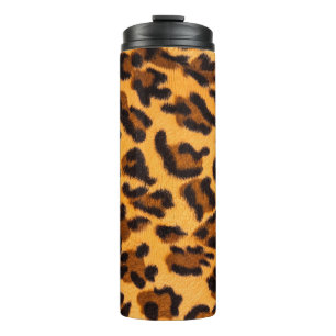 Garrafa Térmica Padrão sem costura de peles de leopardo