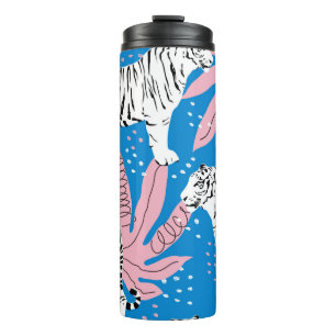 Garrafa Térmica Padrão sem costura do Tigre,fundo animal selvagem,