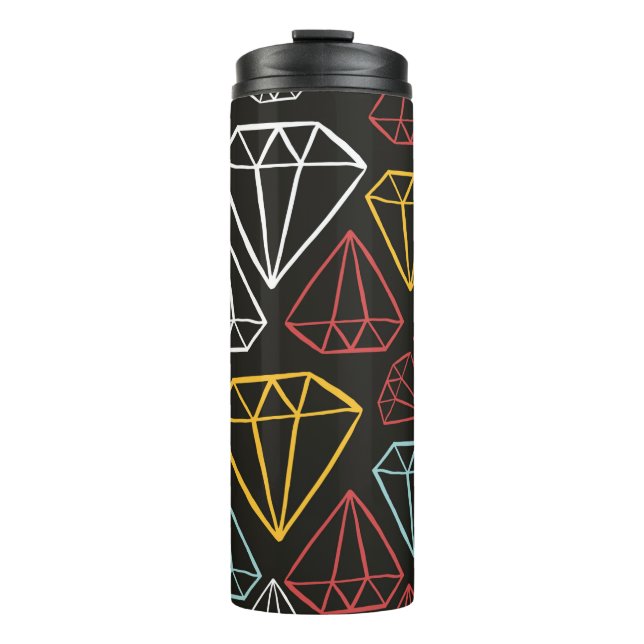 Garrafa Térmica padrão sem costura, elementos de design de diamant (Frente)