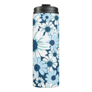 Garrafa Térmica Padrão sem costura floral/padrão textual de flor,