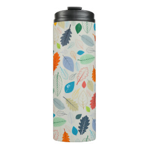 Garrafa Térmica Padrão sem costura - vintage Autumn deixa Illustr