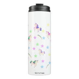 Garrafa Térmica Padrão simples de arco-íris de Unicórnio bonito