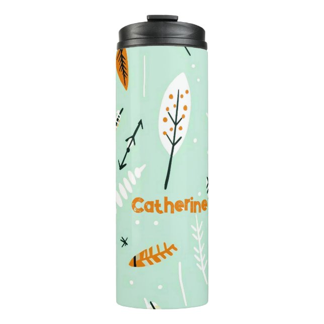 GARRAFA TÉRMICA PADRÃO SIMPLES DE DESIGN RETRO BOHO (Frente)