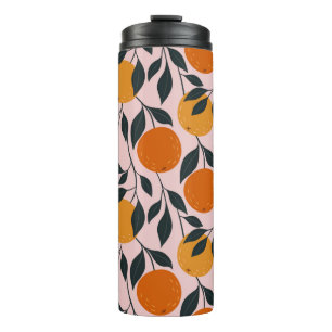 Garrafa Térmica Padrão transparente colorido laranja. padrão lar