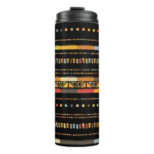 Garrafa Térmica Padrão Tribal Brilhante de Stripes Feitas à Mão