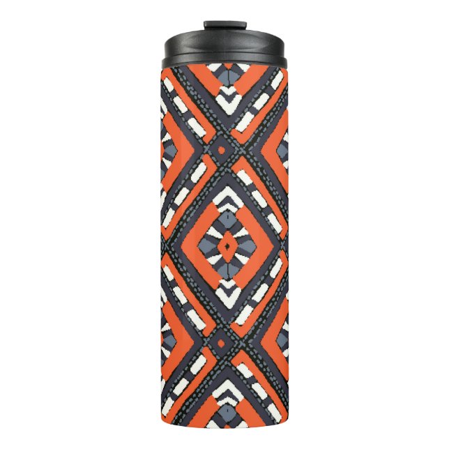 Garrafa Térmica Padrão tribal colorido sem costura (Frente)