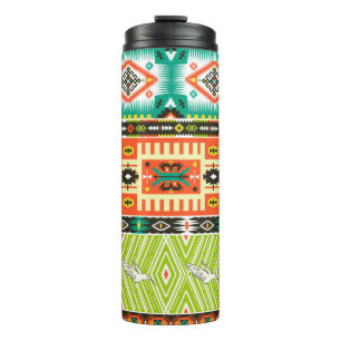 Garrafa Térmica Padrão tribal sem costura com elementos geométrico