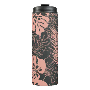 Garrafa Térmica Padrão tropical sem costura de verão com monster