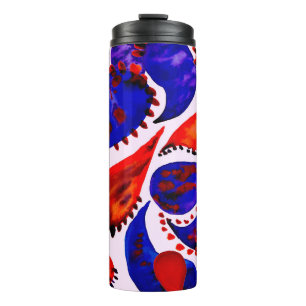 Garrafa Térmica Padrão uniforme de aquarela com paisley. Abstrato