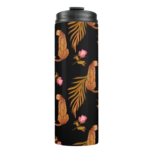 Garrafa Térmica Padrão uniforme de aquarelas com guejos (Frente)