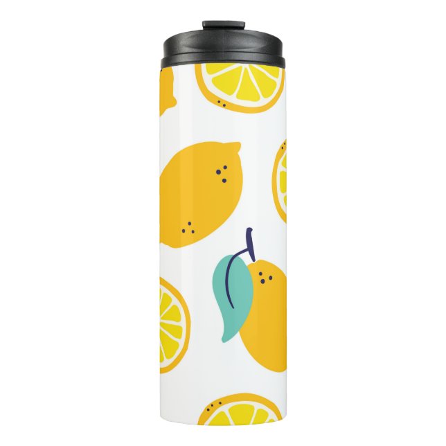Garrafa Térmica Padrão uniforme de frutas de limões (Frente)