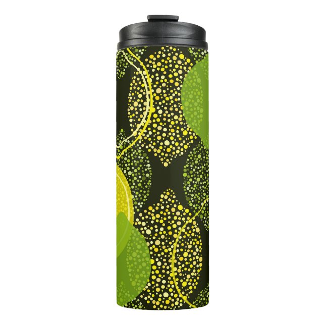 Garrafa Térmica Padrão uniforme de limão e limão. (Frente)