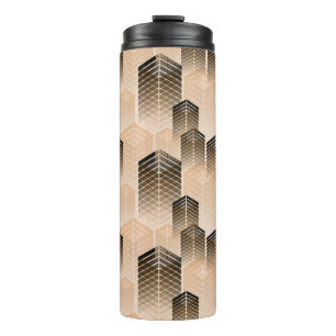 Garrafa Térmica padrão uniforme de paisagem urbana estilizada em