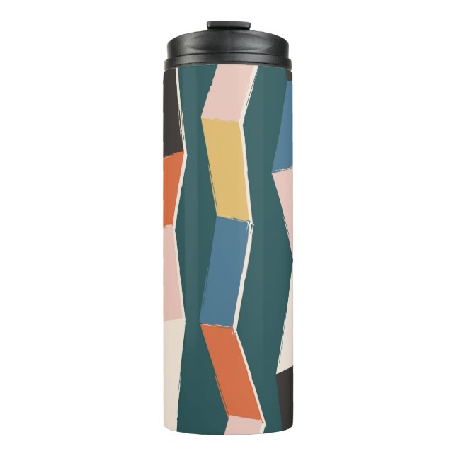 Garrafa Térmica padrão uniforme de zag de abstrato zig, irr pintad (Frente)