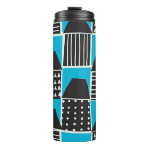 Garrafa Térmica Padrão uniforme moderno com casas a preto e b