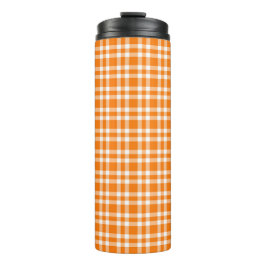 Garrafa Térmica Padrão Xadrez Laranja Branco