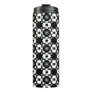 Garrafa Térmica Padrão xadrez retrô minimalista – Design monocromá
