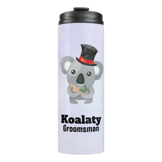 Garrafa Térmica Padrinho de casamento Cute Koala Pun Koalaty (Frente)