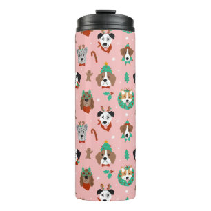 Garrafa Térmica Padrões de Acessórios de Natal em Férias