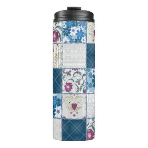 Garrafa Térmica Padrões de fundo de padrão de renda floral sem c