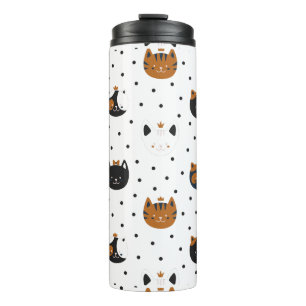 Garrafa Térmica Padrões de Gato Chic Elegante